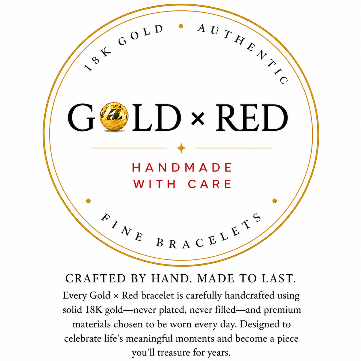 18K Solid Gold Cross Bracelet | Double Red String Cord | Protection Bracelet | Handmade in Miami, Florida