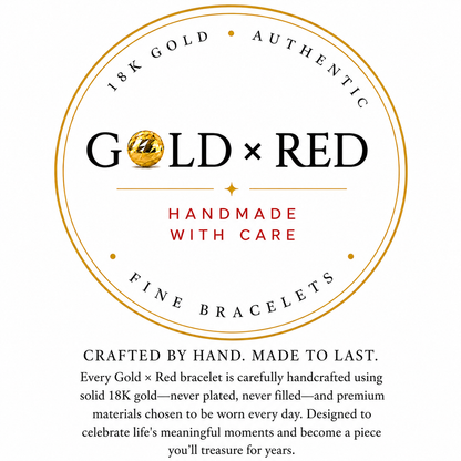 18K Solid Gold Cross Bracelet | Double Red String Cord | Protection Bracelet | Handmade in Miami, Florida